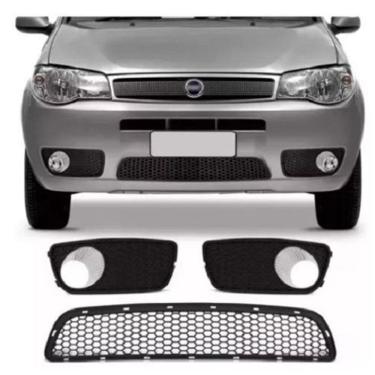 Imagem de Grade central parachoque milha farol furo siena 2004 a 2007