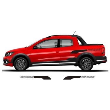 Imagem de Adesivo lateral saveiro cross sc1 caçamba faixa colante fita