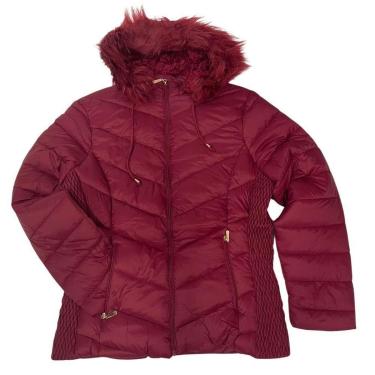 Imagem de Jaqueta Feminina De Frio Plus Size Lisa Capuz Removível-Feminino