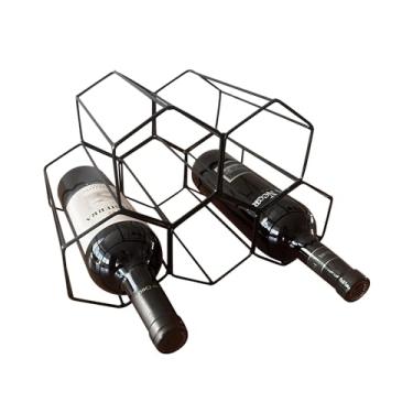 Imagem de Adega de Ferro Empilhável de Mesa Colmeia Porta Garrafas e Vinho