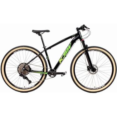 Imagem de Bicicleta Aro 29 Ksw Xlt 12v Garfo com Trava K7 11/50 Freios Hidráulicos Kit 1x12 Pedivela Coroa 34t (Preto/Verde, 15)