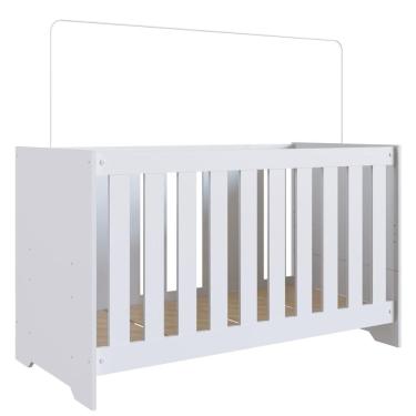 Imagem de Berço 3 x 1 e Colchão Branco Linha Aconchego Completa Móveis
