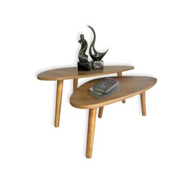 Imagem de Mesa de Centro Orgânica Conjunto Wood Paris Mesa Para Sala de Estar
