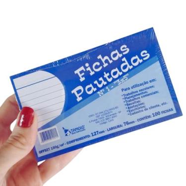Imagem de Ficha Pautada 3x5 Nº 1 100 Folhas - Unidade