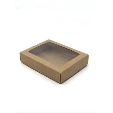 Imagem de 20 Caixas de Papel Cartão ou Kraft Reforçada Com Visor- 14x11x3cm Para Presentes, Cosméticos ou Artesanatos (Vermelha)