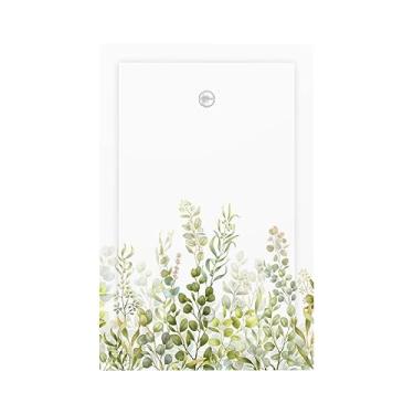 Imagem de Eucalipto verde aquarela floral 1 gangue sem dispositivo placa de parede folhas de plantas ramo de botânica capa de interruptor de luz para tomadas não utilizadas/interruptores branco banheiro decoração de sala de estar