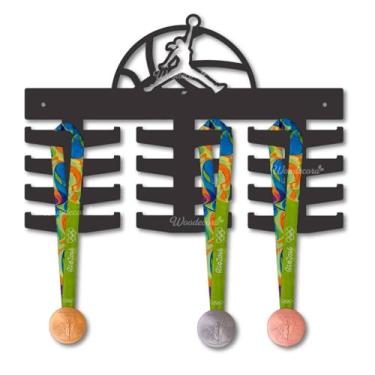 Imagem de Porta Medalhas Basquete Feminino Woodecora