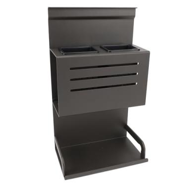 Imagem de Suporte de Utensílio de Suspensão de Cozinha,Rack de Secagem de Utensílio de Montagem na Parede Com 2 Compartimentos, Escorredor de Parede de Utensílios de Mesa de Liga de Alumínio