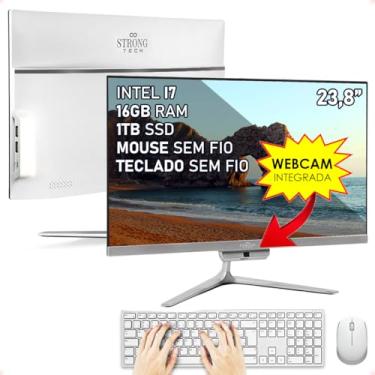 Imagem de Computador Completo All In One Intel Core i7 23,8" Full HD 16GB SSD 1TB 4 Núcleos Super Turbo Hdmi Teclado e Mouse Strong Tech