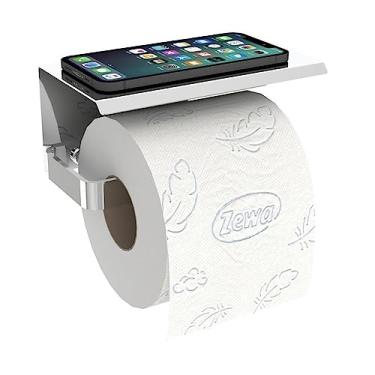 Imagem de Porta Papel Higiênico Inox e Cromado De Parede Banheiro MAX