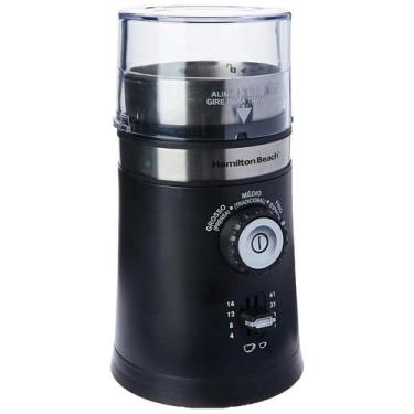 Imagem de Moedor De Café E Grãos Hamilton Beach Automático 220V, Preto e Prata, 