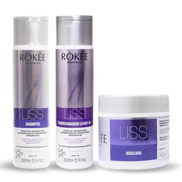 Imagem de Kit ROKÉE Shampoo + Condicionador 300ml + Máscara Liss 500g