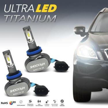 Imagem de Par Lâmpadas H8 Farol Milha Nissan Kicks 2016 2017 Ultra Led Titanium 