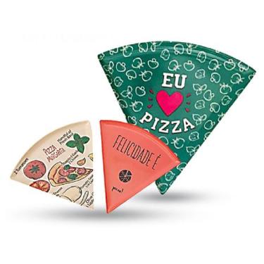Imagem de Jogo 12 Pratos para Pizza em Melamina Rígida Triangulo - Inter