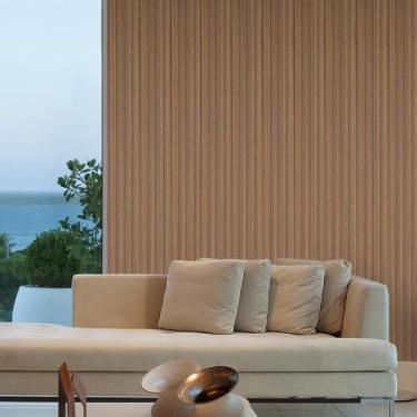 Imagem de Kit 10 Placas Painel Ripado Revestimento Adesivo Modular Cor Freijó Ma