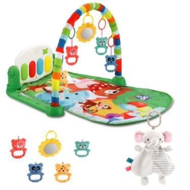 Imagem de Tapete Infantil Atividades Bebê + Naninha Anti Alérgica Fofa - Color B