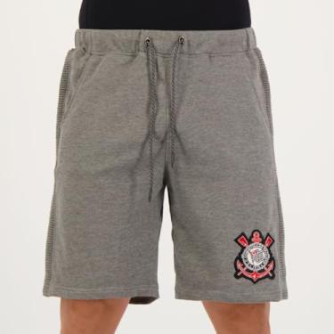 Imagem de Bermuda Corinthians Moletom Matlock Chumbo Mescla