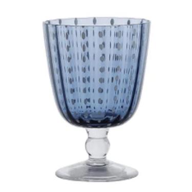 Imagem de Taça De Vidro Azul Com Pontos Fume - Btc