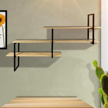 Imagem de prateleira elegante moderna industrial suspensa - Metal Decore