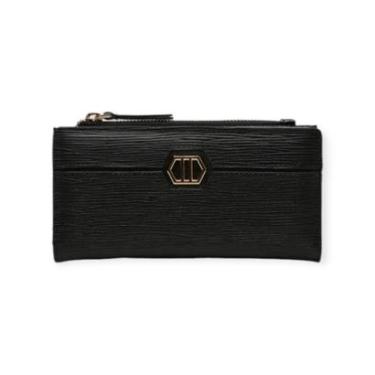 Imagem de Carteira Feminina Arezzo Couro Texturizada Grande Preto-Feminino