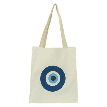 Imagem de Bolsa Feminina Ecobag  100% algodão Estampa OLHO GREGO - CARIOCA MAIS