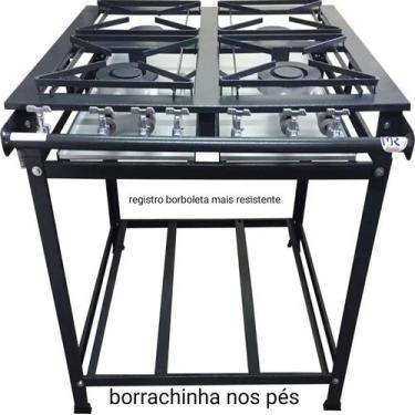 Imagem de Fogão Industrial 4 Bocas Grelha 30x30 MR - MR fogões