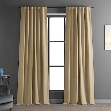 Imagem de HPD Half Price Drapes Bellino Cortinas de Escurecimento de Ambientes 300 cm Cortinas Longas para Quarto e Sala de Estar (1 Painel), 50L x 120L, Gengibre