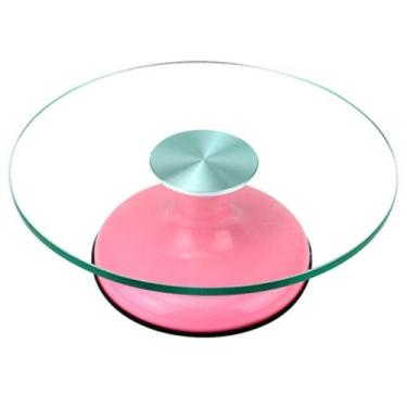 Imagem de Bailarina De Vidro Giratória Rosa 30Cm Com Rolamento Duplo - Udlandia