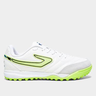 Imagem de Chuteira Society Topper Maestro Club V Unissex, Branco, Verde, 38