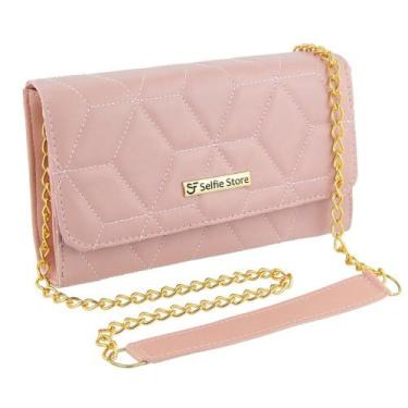 Imagem de Bolsa Feminina Clutch Carteira Matelassê Divisória Corrente - Selfie S