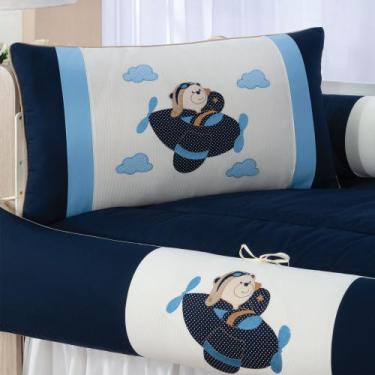 Imagem de Kit Berço Ursinhos Enxoval Bebê Luxo Marinho Berço Nacional/Americano 