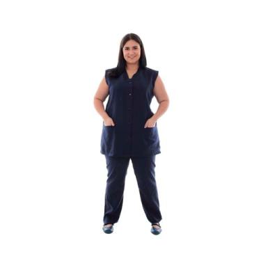 Imagem de Plus Size - Kit com 2 Conjuntos de Colete e Calça em Oxford para Copei