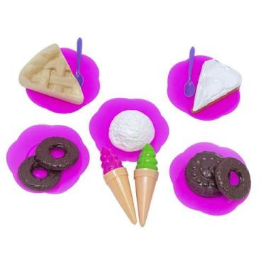 Imagem de Mini Chef Cozinha Infantil Comidinhas Pratinhos Sorvete 16pç - Pica Pa