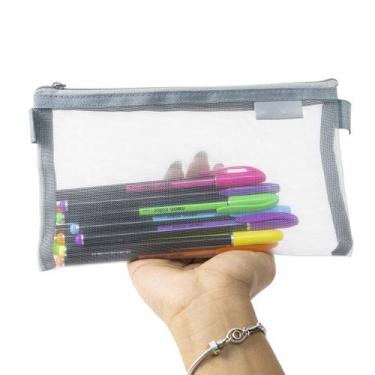 Imagem de Estojo Bolsinha De Lápis Slim Escolar Multiuso Transparente - Hxt, Cin