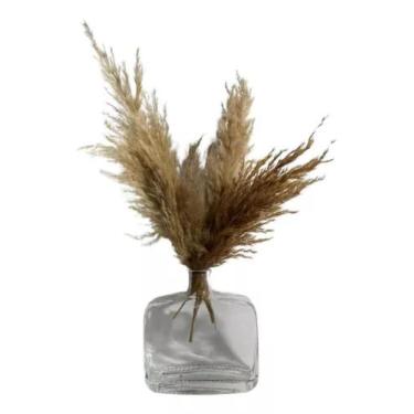 Imagem de Garrafa De Vidro Arranjo Floral Flor Seca Capim De Pampas - FLORA FULL