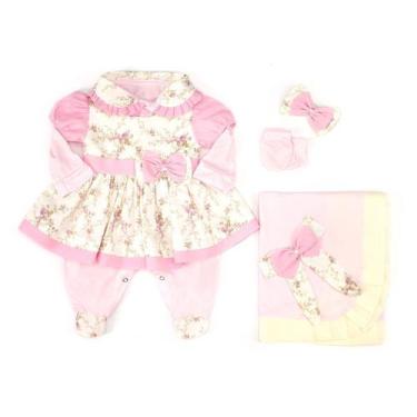 Imagem de Saída de Maternidade Menina Charmosinha Floral Palha 05 Peças - zanyba