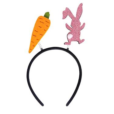Imagem de BELSITA 1 tiara para o dia da páscoa, coelhinho, cenoura, argola para festa de Páscoa, cosplay, decorações de cabelo, glitter, férias, acessório de cabeça com design de coelho fofo, enfeite de cabelo