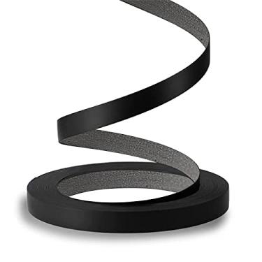 Imagem de ZYJT Faixa de borda preta, rolo de 1,27 cm x 15,24 m de borda folheada - borda flexível pré-colada, faixa de fita de PVC com adesivo de fusão quente fácil aplicação para restauração de móveis de reparo de gabinete