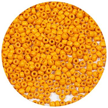 Imagem de Bala&Fillic Grânulos de semente de 4 mm cor laranja opaca clara cerca de 1200 peças/100 gramas em saco, 6/0 contas de vidro para artesanato para fazer pulseira e colar (laranja claro, 4 mm)