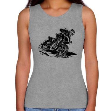 Imagem de Regata Feminina Motocross - Foca na Moda, Cinza, G