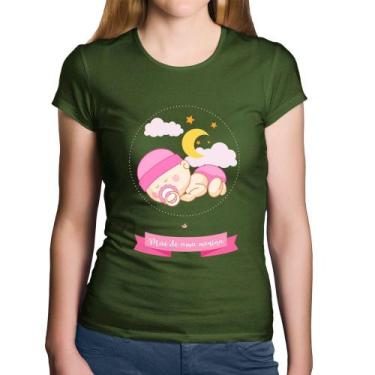 Imagem de Baby Look Algodão Mãe de uma menina - Foca na Moda, Musgo, G