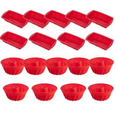 Imagem de 9 Kit Forma Espiral Bolo + Forma Para Pão Sortida Silicone - QUALITY H