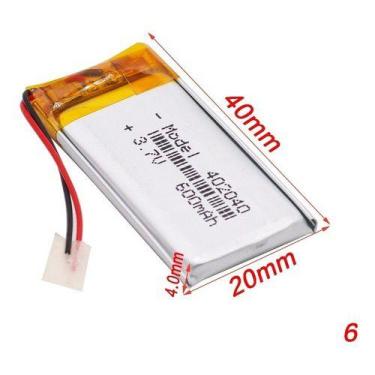 Imagem de 1 Unidade 402040 C/ 600mah 4mmx20mmx40mm 2 Fios 3,7v Nova - - KMIG