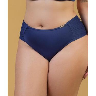 Imagem de Calcinha de Biquíni Borboleta Larga Plus Size - Cor De Cacau, GG, Azul