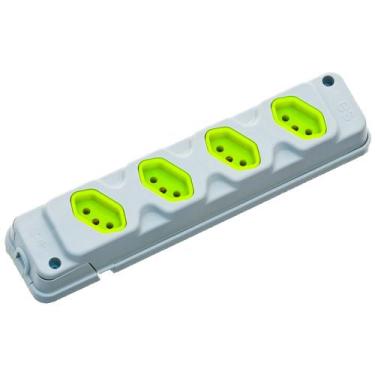 Imagem de Régua De Tomada Em Barra Quadrupla Extensão Reforçada Cinza - FIOLUX