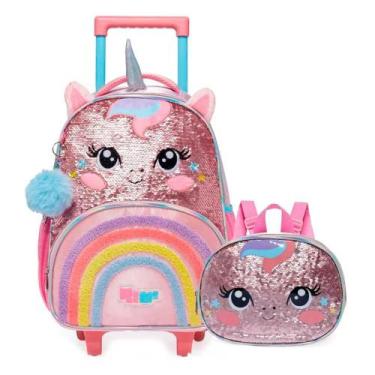 Imagem de Mochila Rodinha + Lancheira Térmica Pack Me Sweet Unicórnio - Pacific