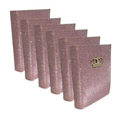 Imagem de KIT 6 Bíblia Sagrada Glitter Rosa Com Coroa - Fonte da Vida