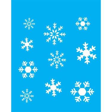 Imagem de Stencil Opa 20 x 25 cm - Flocos de Neve - 1786 - Opa Criando Arte