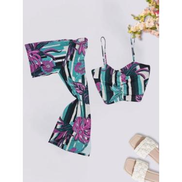 Imagem de Kimono e Cropped Plus Size Feminino Estampado 0435 - Bellucy Modas, Pr