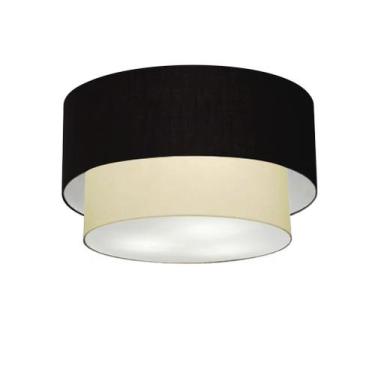 Imagem de Plafon Duplo Cilíndrico Vivare Md-3045 Cúpula em Tecido 40x35cm - Bivo